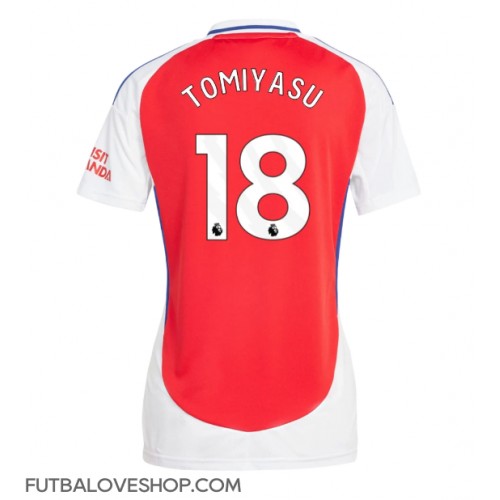 Dres Arsenal Takehiro Tomiyasu #18 Domáci pre Ženy 2024-25 Krátky Rukáv